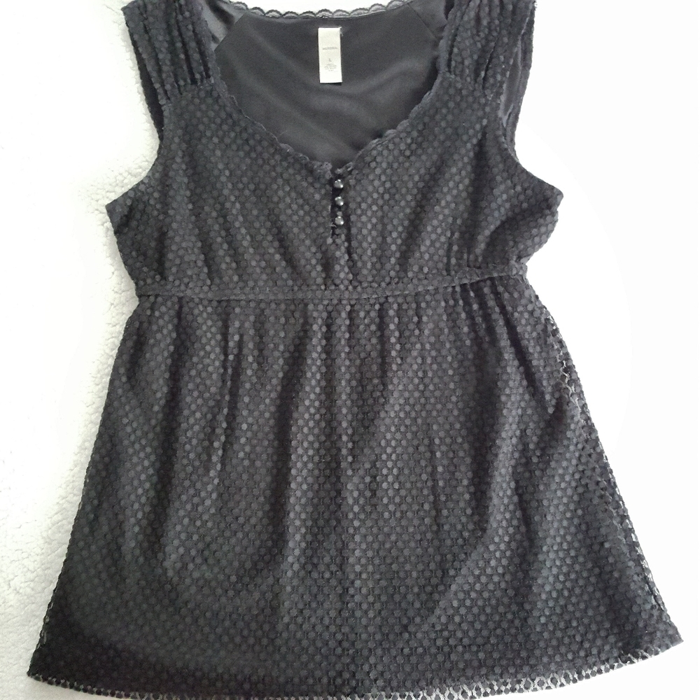 Merona, Sleeveless, Lace Overlay Top. Sz. L.